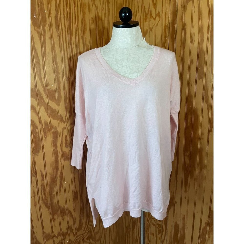 Moth Anthropologie Sweater Pullover Long Sleeve Knit Merino Wool Solid Pink XS